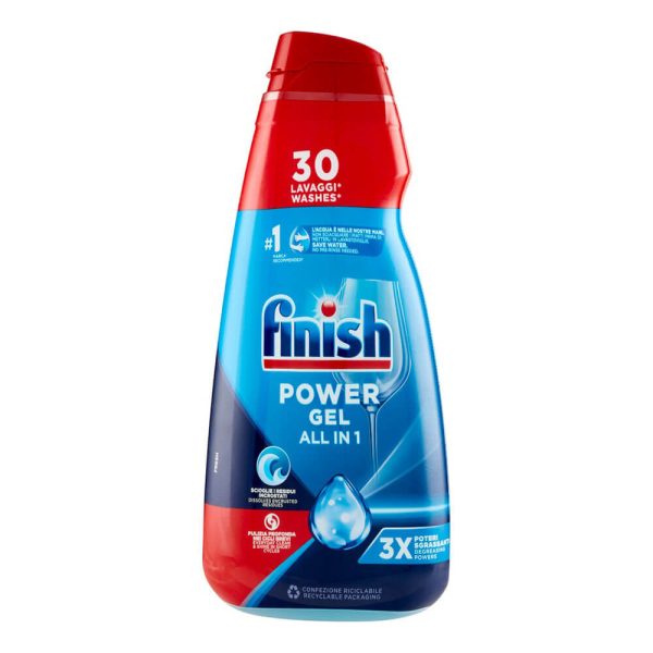 FINISH POWER GEL ALL IN 1 ΥΓΡΟ ΠΛΥΝΤΗΡΙΟΥ ΠΙΑΤΩΝ 30μ. 600ml FRESH