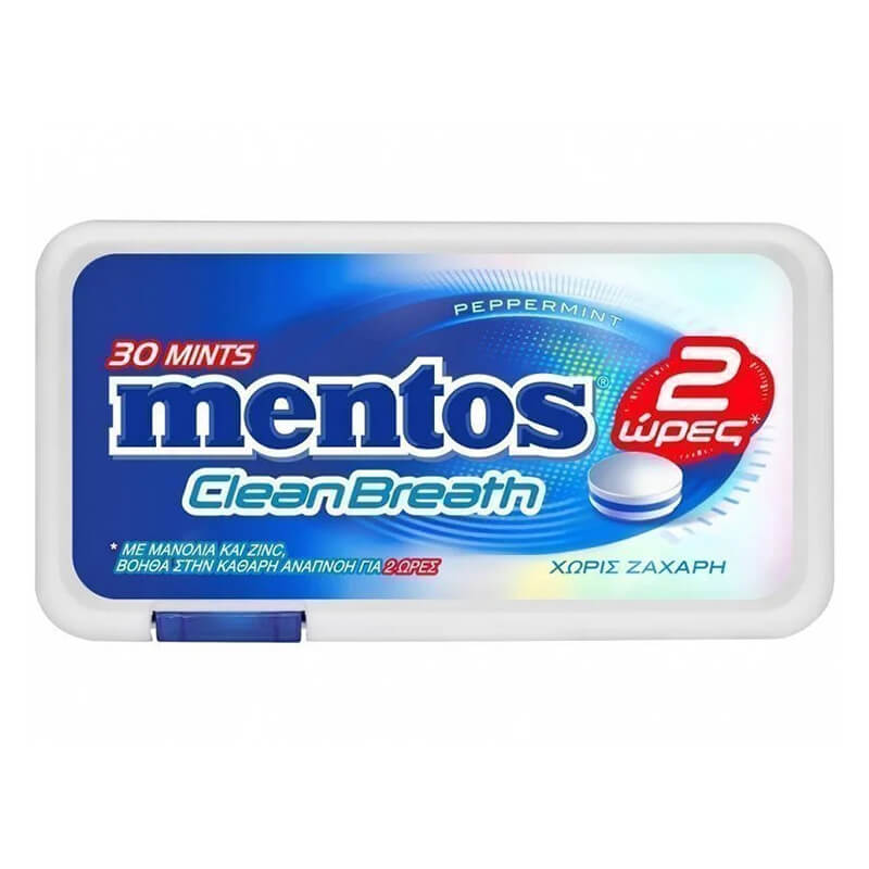 MENTOS CLEAN BREATH 2hrs ΚΑΡΑΜΕΛΕΣ 21g PEPPERMINT