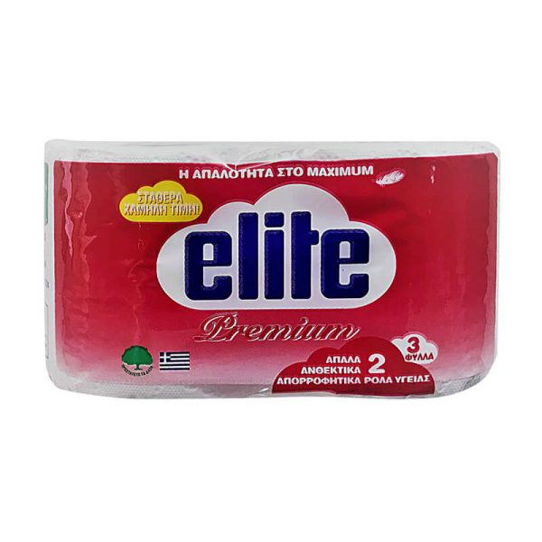 ELITE ΧΑΡΤΙ ΥΓΕΙΑΣ PREMIUM 2 ρολλά X 85g 3 φύλλα