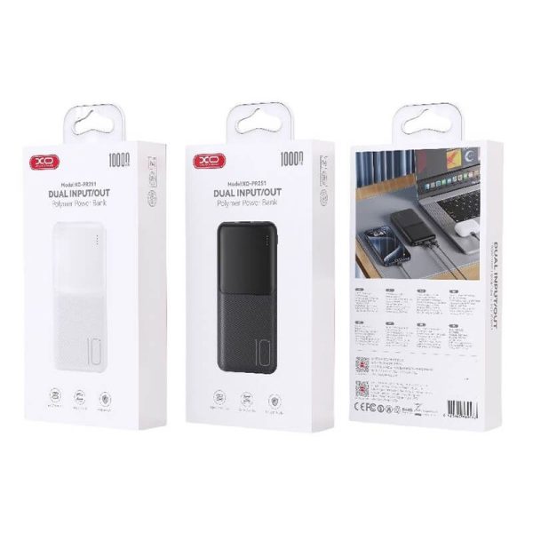 POWER BANK 10000mAh XO PR251 LIGHTED MOBILE ΜΑΥΡΟ - Image 2