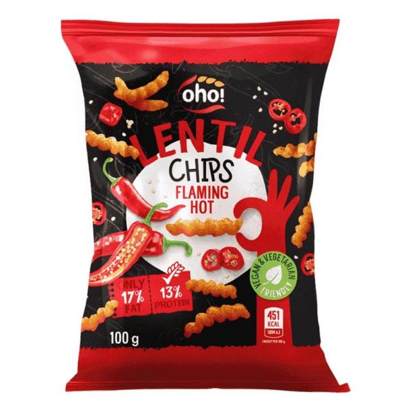 OHO CHIPS ΑΠΟ ΦΑΚΗ ΜΕ ΓΕΥΣΗ FLAMING HOT 100g