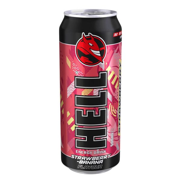 HELL ENERGY DRINK 500ml STRAWBERRY-BANANA