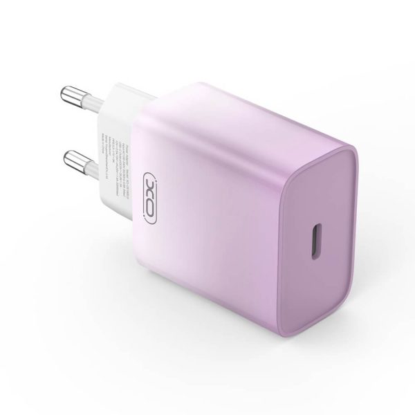 ΦΟΡΤΙΣΤΗΣ ΜΕ ΚΑΛΩΔΙΟ TYPE C to TYPE C 30W EU ΓΡΗΓΟΡΗΣ ΦΟΡΤΙΣΗΣ Purple XO-CE18 - Image 2