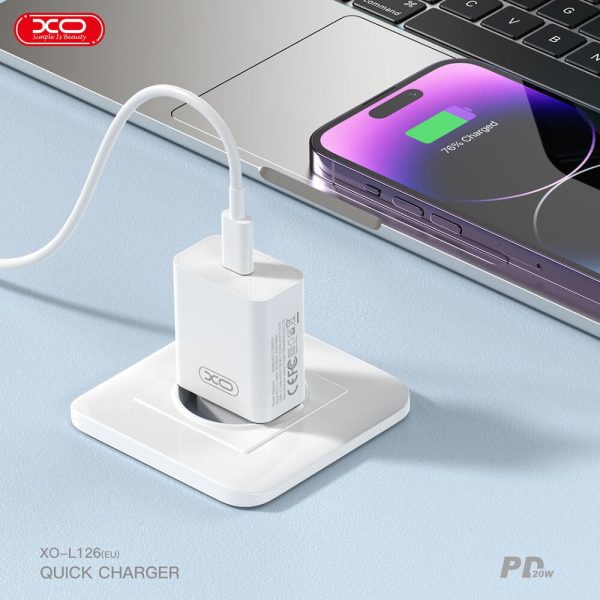 ΦΟΡΤΙΣΤΗΣ Type C ΜΕ ΚΑΛΩΔΙΟ Type C 5W Fast Charger White XO-L126 (NB-Q190A) - Image 2