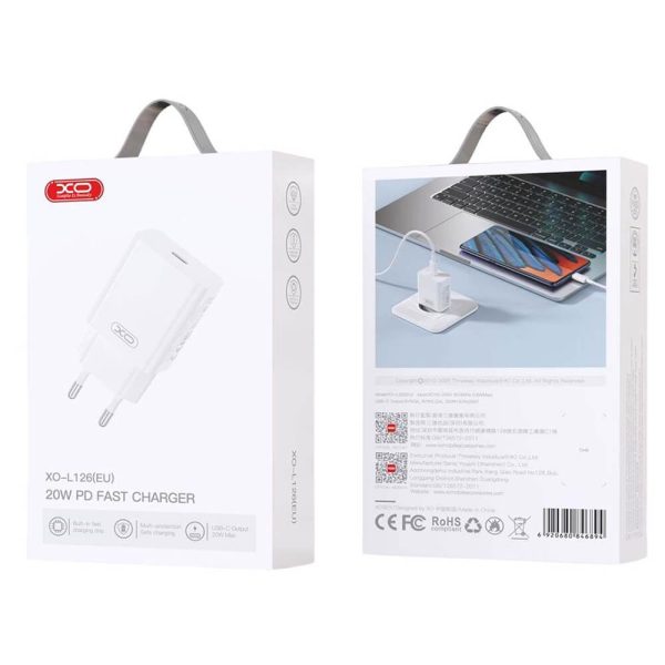 ΦΟΡΤΙΣΤΗΣ Type C ΜΕ ΚΑΛΩΔΙΟ Type C 5W Fast Charger White XO-L126 (NB-Q190A) - Image 3