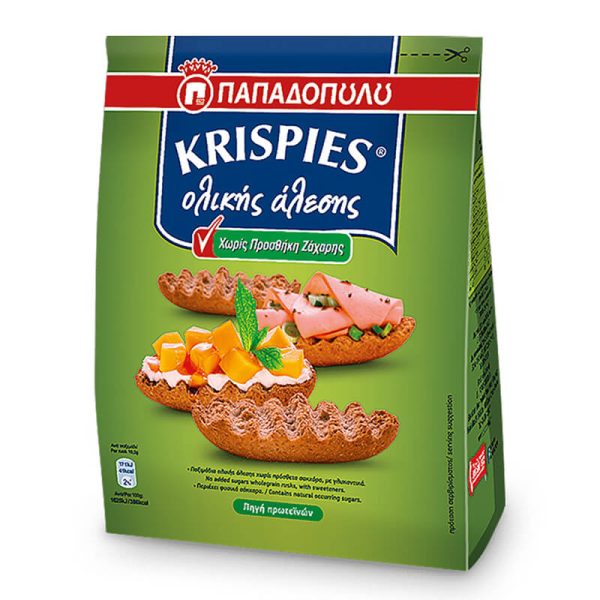 ΠΑΠΑΔΟΠΟΥΛΟΥ KRISPIES ΠΑΞΙΜΑΔΙΑ ΟΛΙΚΗΣ ΑΛΕΣΗΣ ΧΩΡΙΣ ΖΑΧΑΡΗ 200g
