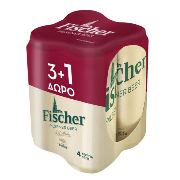 FISCHER ΜΠΙΡΑ ΚΟΥΤΙ 4x500ml (3+1 ΔΩΡΟ) 5% vol.