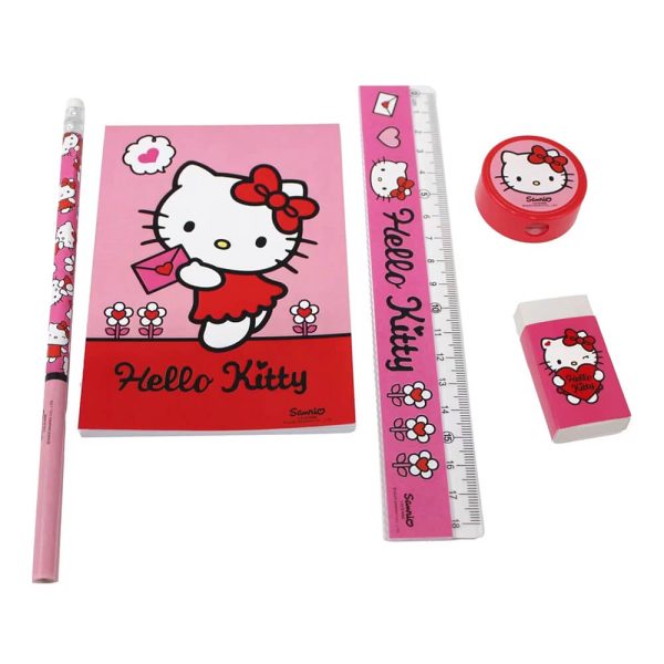 ΣΧΟΛΙΚΟ ΣΕΤ HELLO KITTY (ΜΟΛΥΒΙ, ΞΥΣΤΡΑ, ΓΟΜΑ, ΣΗΜΕΙΩΜΑΤΑΡΙΟ, ΧΑΡΑΚΑΣ) 335-74755 - Image 3