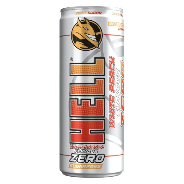 HELL ENERGY DRINK 250ml ZERO WHITE PEACH FLAVOR