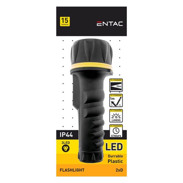 ΦΑΚΟΣ ΠΛΑΣΤΙΚΟΣ ENTAC 15lm IP44 3LED EFL-2D-PL - Image 2