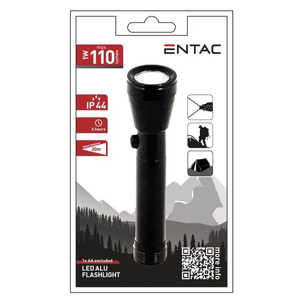 ΦΑΚΟΣ ΑΛΟΥΜΙΝΙΟΥ ENTAC LED ALU 110lm IP44 EFL-1W-ALU - Image 2