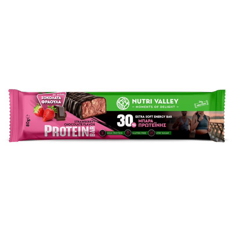 NUTRI VALLEY 30% PROTEIN BAR ΦΡΑΟΥΛΑ 80g