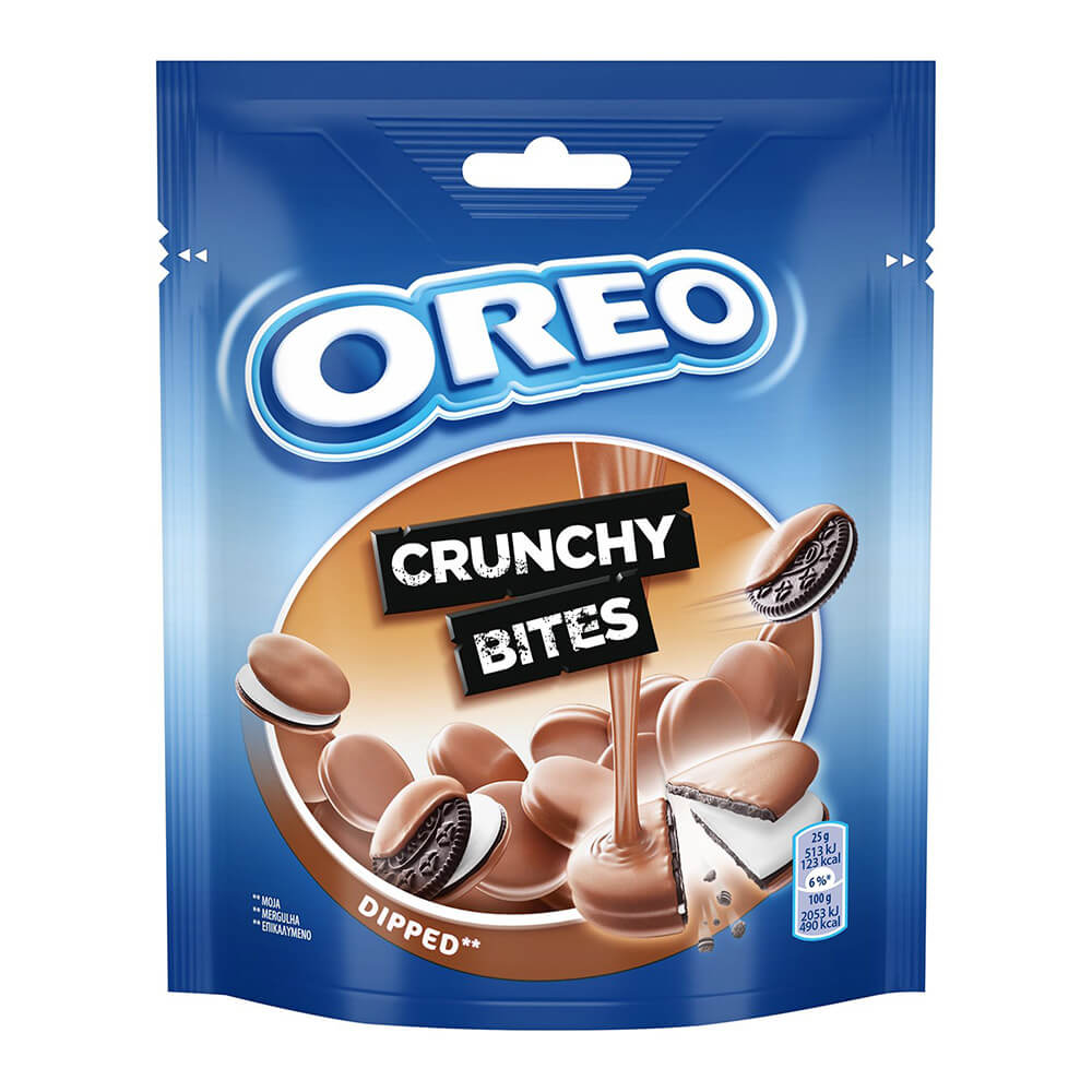 OREO CRUNCHY BITES ΜΠΙΣΚΟΤΑ ΜΕ ΕΠΙΚΑΛΥΨΗ ΣΟΚΟΛΑΤΑΣ 110g