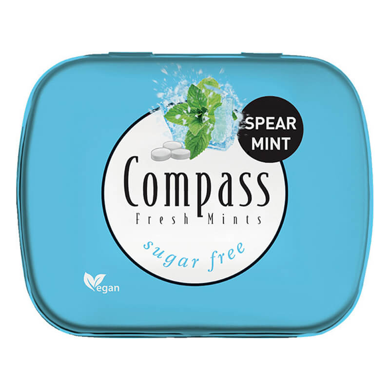 COMPASS ΚΑΡΑΜΕΛΕΣ Sugarfree Fresh Mints SPEARMINT ΔΥΟΣΜΟΣ 14g