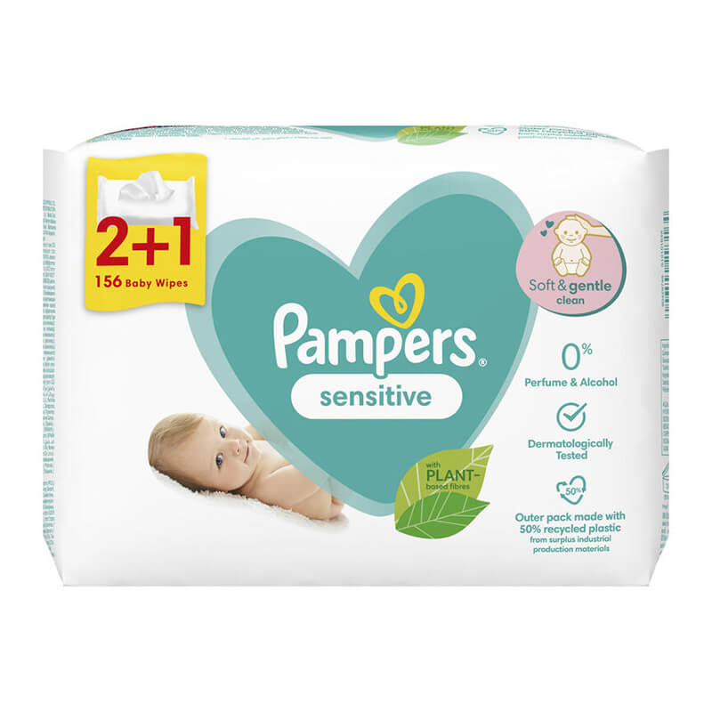 PAMPERS ΜΩΡΟΜΑΝΤΗΛΑ SENSITIVE 3x52τεμ.