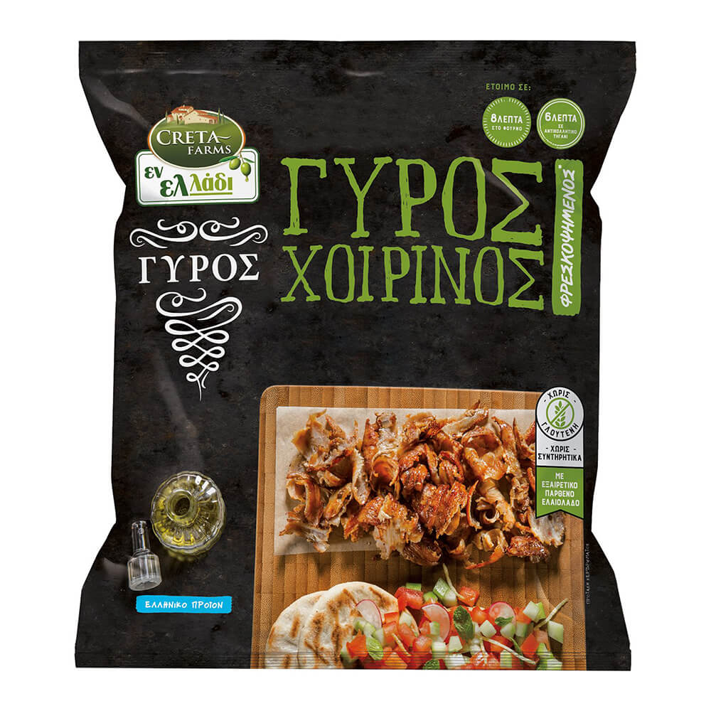 CRETA FARMS ΕΝ ΕΛΛΑΔΙ ΓΥΡΟΣ ΧΟΙΡΙΝΟΣ ΠΡΟΨΗΜΕΝΟΣ 330g