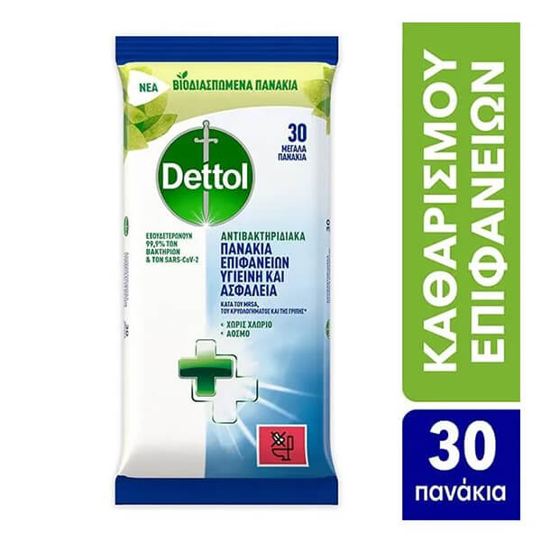 DETTOL ΑΝΤΙΒΑΚΤΗΡΙΔΙΑΚΑ ΠΑΝΑΚΙΑ ΚΑΘΑΡΙΣΜΟΥ 30τεμ. CLASSIC - Image 2