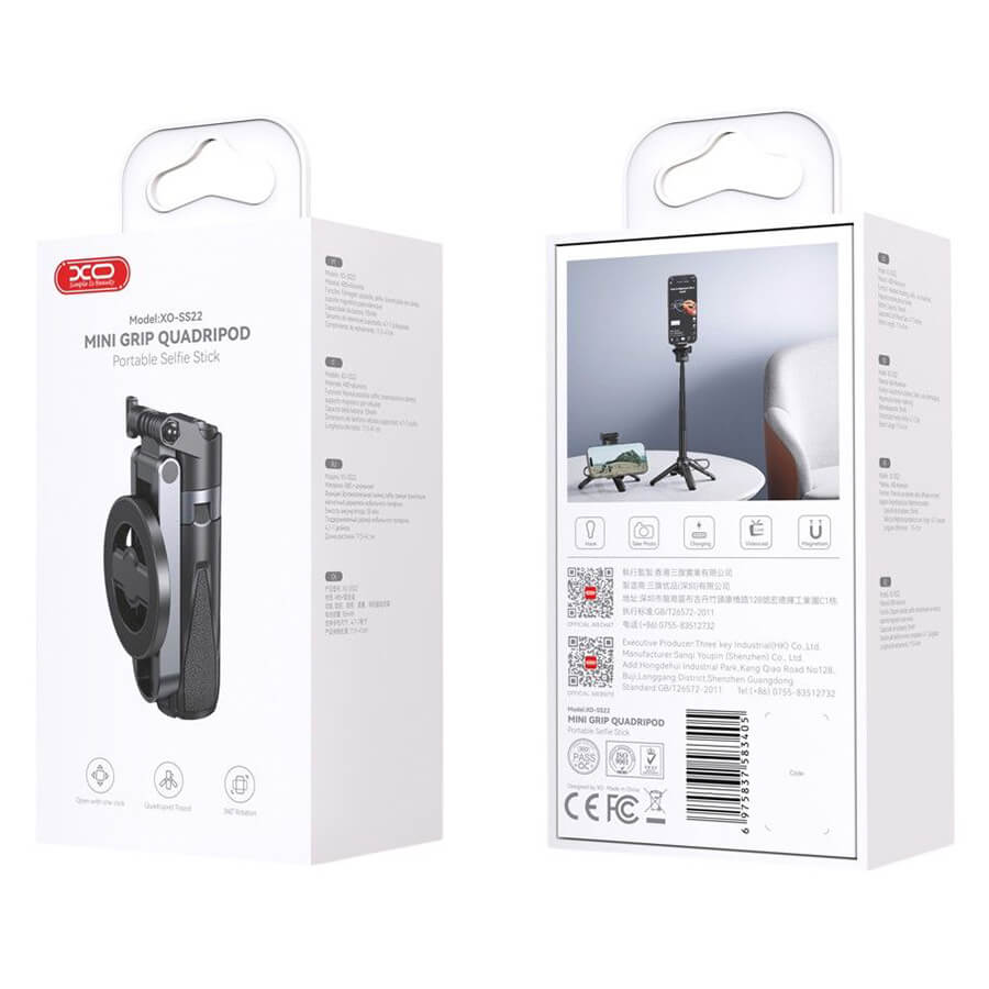 Selfie Stick Bluetooth Τρίποδο Μαγνητικό Πολυλειτουργικό 4-in-1 XO SS22 - Image 2