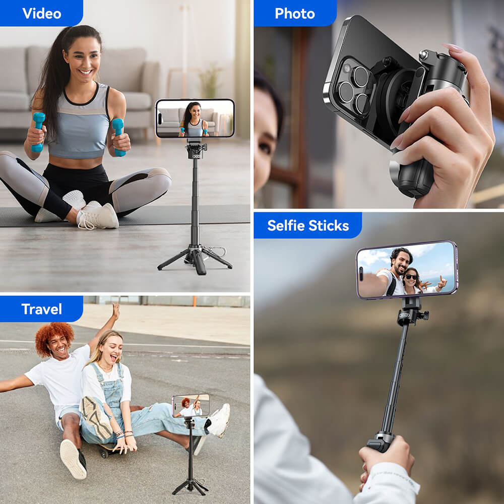 Selfie Stick Bluetooth Τρίποδο Μαγνητικό Πολυλειτουργικό 4-in-1 XO SS22 - Image 4