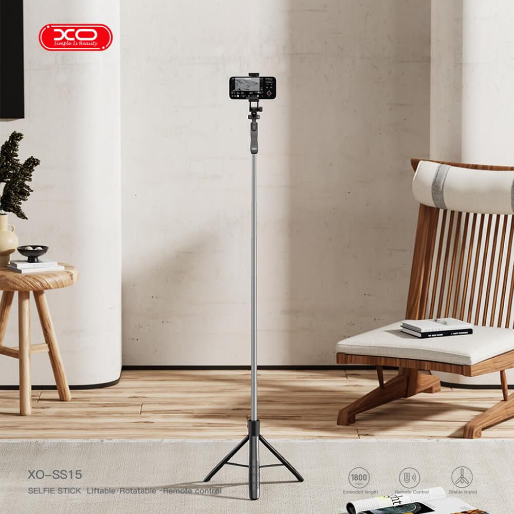 Selfie Stick Bluetooth Τρίποδο 1.8m XO SS15 - Image 4