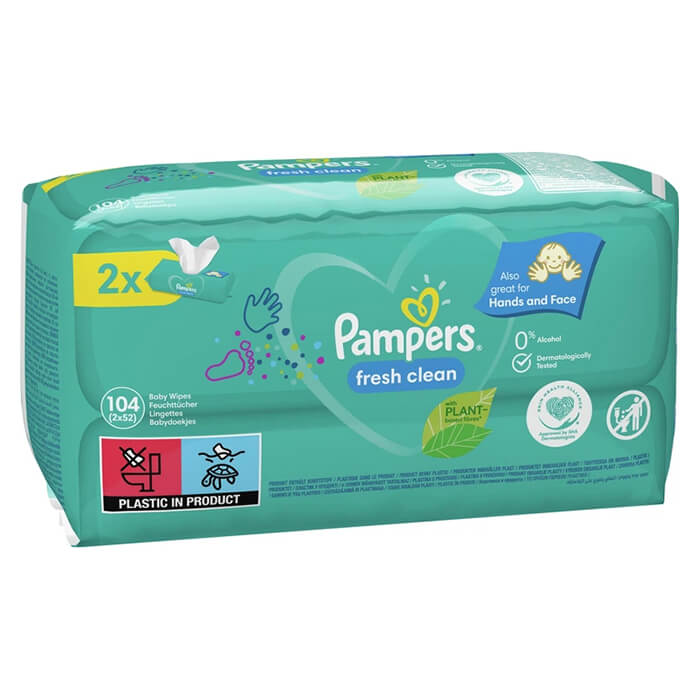 PAMPERS ΜΩΡΟΜΑΝΤΗΛΑ FRESH CLEAN 2x52τεμ.