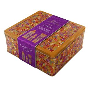 TESORI D'ORIENTE GIFT SET METAL BOX KARMA 100ml + Bath Cream 500ml & Shower Gel 250ml