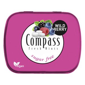 COMPASS ΚΑΡΑΜΕΛΕΣ Sugarfree Fresh Mints WILD BERRY 14g