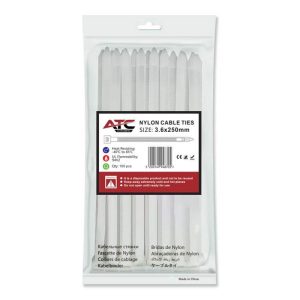 ΔΕΜΑΤΙΚΑ ΚΑΛΩΔΙΩΝ 25εκ. Χ 3.6mm 100τεμ. ΝΑΙΛΟΝ ΛΕΥΚΑ