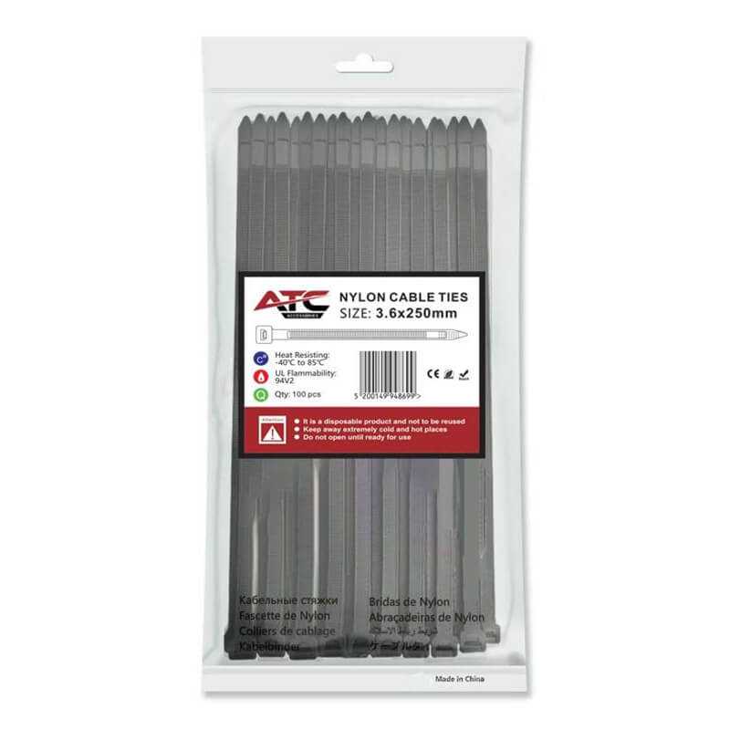 ΔΕΜΑΤΙΚΑ ΚΑΛΩΔΙΩΝ 25εκ. Χ 3.6mm 100τεμ. ΝΑΙΛΟΝ ΜΑΥΡΑ