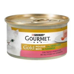 GOURMET ΚΟΝΣΕΡΒΑ ΓΑΤΑΣ 85gr GOLD ΠΕΣΤΡΟΦΑ ΚΑΙ ΝΤΟΜΑΤΑ