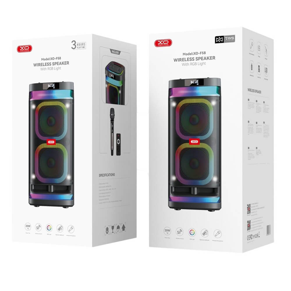 ΗΧΕΙΟ Bluetooth Διπλό 6-inch Woofer RGB Bluetooth Ηχείο 40W XO F58 Shine - Image 4