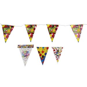 ΓΙΡΛΑΝΤΑ HAPPY BIRTHDAY ΣΗΜΑΙΑΚΙΑ ΣΕΤ 10 Σημαίες 30x20εκ. 2,3m