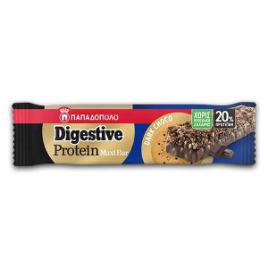 ΠΑΠΑΔΟΠΟΥΛΟΥ DIGESTIVE MAXI BAR 50g PROTEIN ΜΑΥΡΗ ΣΟΚΟΛΑΤΑ ΧΩΡΙΣ ΠΡΟΣΘΗΚΗ ΖΑΧΑΡΗΣ