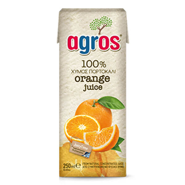 AGROS ΦΥΣΙΚΟΣ ΧΥΜΟΣ 250ml ΠΟΡΤΟΚΑΛΙ
