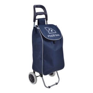 ΚΑΡΟΤΣΙ ΛΑΪΚΗΣ ΜΕΤΑΛΛΙΚΟ ΜΕ ΜΠΛΕ ΣΑΚΟ ΚΑΙ ΣΧΕΔΙΟ FOOD BAG 35x27x94εκ. 852239