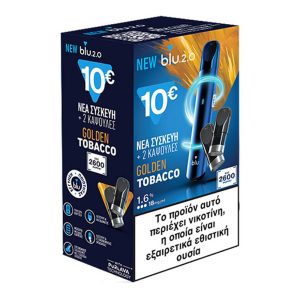 Blu 2.0 Trial Kit Συσκευή + 2 Pods 2600 Puffs Golden Tobacco 18mg 1.6%