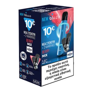 Blu 2.0 Trial Kit Συσκευή + 2 Pods 2600 Puffs Blueberry Mix 18mg 1.6%