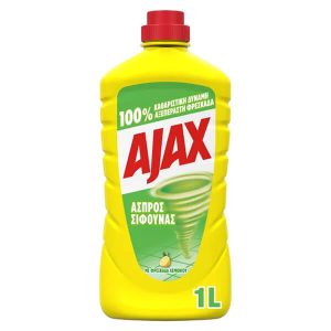 AJAX ΥΓΡΟ ΠΑΤΩΜΑΤΟΣ 1Lt ΑΣΠΡΟΣ ΣΙΦΟΥΝΑΣ ΛΕΜΟΝΙ