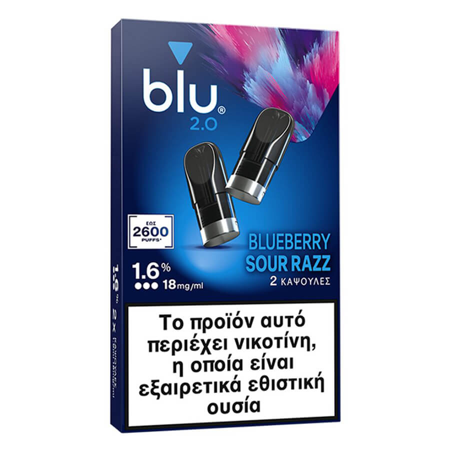 Blu 2.0 Blueberry Sour Razz 2 pods 1.6% 18mg/ml