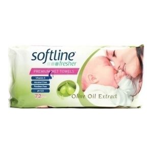 SOFTLINE ΜΩΡΟΜΑΝΤΗΛΑ 72τεμ. ΜΕ ΑΡΩΜΑ OLIVE OIL