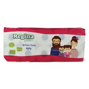 REGINA GREEN ΧΑΡΤΙ ΥΓΕΙΑΣ 4φυλλο 10 ρολλά X 105g