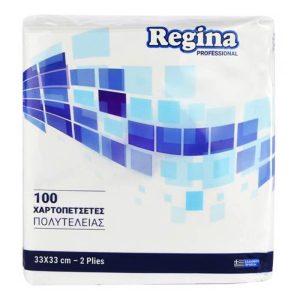 REGINA ΧΑΡΤΟΠΕΤΣΕΤΕΣ ΠΟΛΥΤΕΛΕΙΑΣ 33x33εκ. 2φ. 100τεμ. ΛΕΥΚΕΣ
