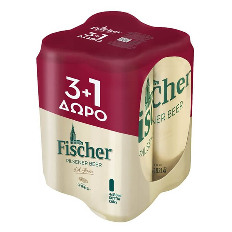 FISCHER ΜΠΙΡΑ ΚΟΥΤΙ ΣΕΤ 4x330ml (3+1 ΔΩΡΟ) 5% vol.