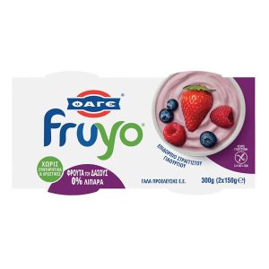 ΦΑΓΕ FRUYO ΕΠΙΔΟΡΠΙΟ ΓΙΑΟΥΡΤΙΟΥ 0% ΜΕ ΦΡΟΥΤΑ ΔΑΣΟΥΣ ΣΕΤ 2x150g