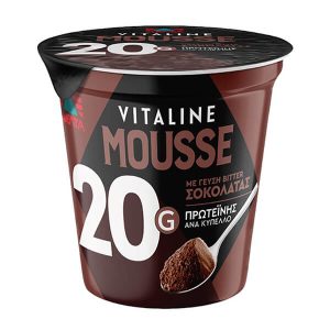 ΔΕΛΤΑ Vitaline Protein Mousse με γεύση Bitter Σοκολάτας Χωρίς γλουτένη 200g