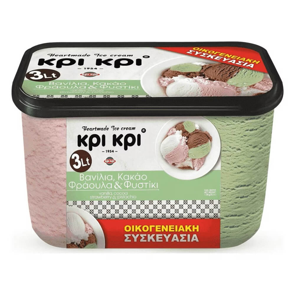 ΚΡΙ ΚΡΙ ΟΙΚΟΓΕΝΕΙΑΚΟ ΠΑΓΩΤΟ HEARTMADE ΒΑNΙΛΙΑ, ΚΑKΑΟ, ΦΡΑΟΥΛΑ & ΦΥΣΤΙΚΙ 3Lt
