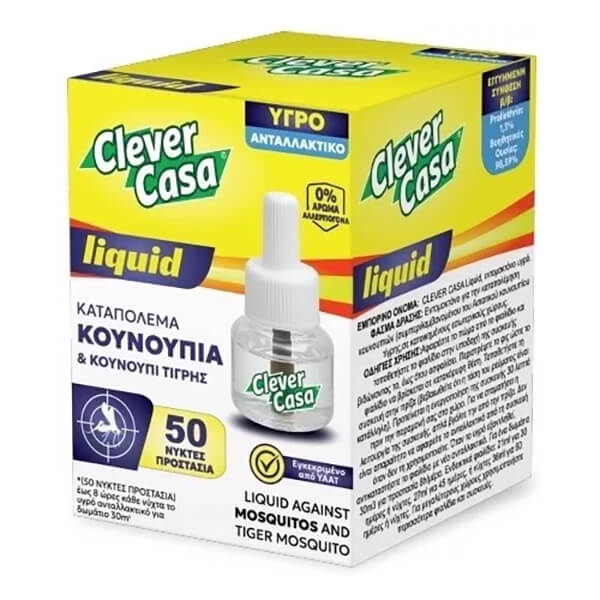 CLEVER CASA ΕΝΤΟΜΟΑΠΩΘΗΤΙΚΟ ΥΓΡΟ ΑΝΤΑΛΛΑΚΤΙΚΟ 30ml