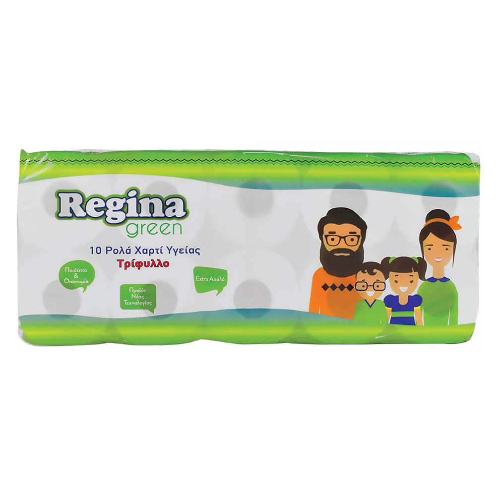 REGINA GREEN ΧΑΡΤΙ ΥΓΕΙΑΣ 3φυλλο 10 ρολλά X 90g