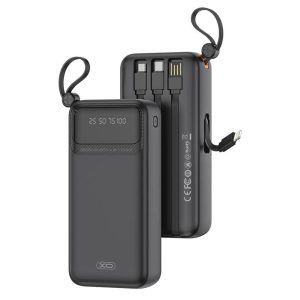 POWER BANK 20000mAh 10W με 3 Ενσωματωμένα Καλώδια ΜΑΥΡΟ XO PR279
