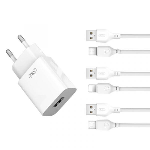ΦΟΡΤΙΣΤΗΣ ΜΕ ΚΑΛΩΔΙΟ LIGHTNING 2.4A ΛΕΥΚΟ (L99) - Image 2
